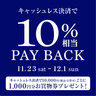 無現金結算相當於10%的PAY BACK